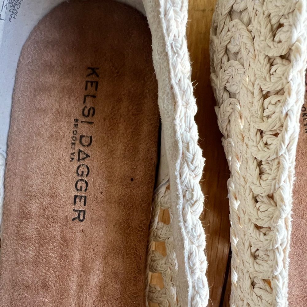 Anthropologie Kelsi Dagger Brooklyn Frankie Crochet White Ballet Flats Sz 7.5 - Picture 6 of 7